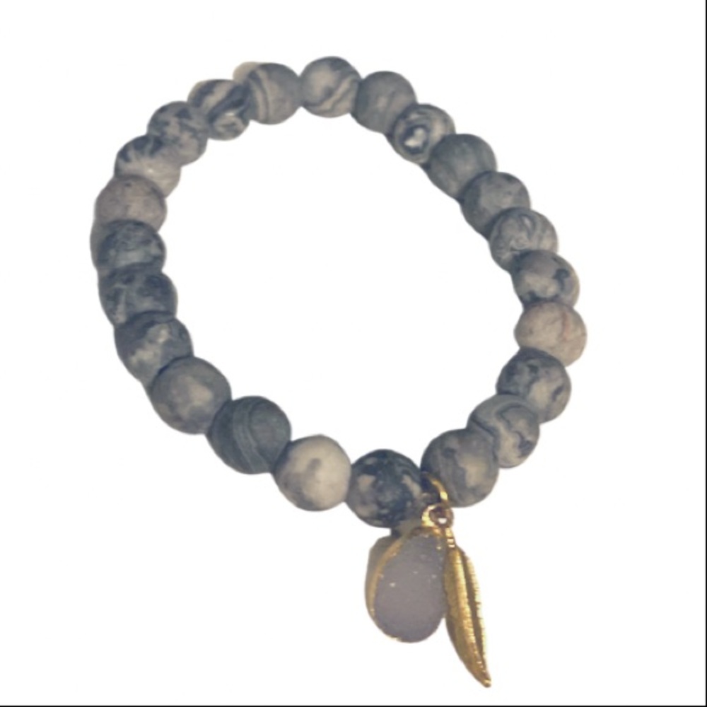 Natural Agate bracelet with Druzy
